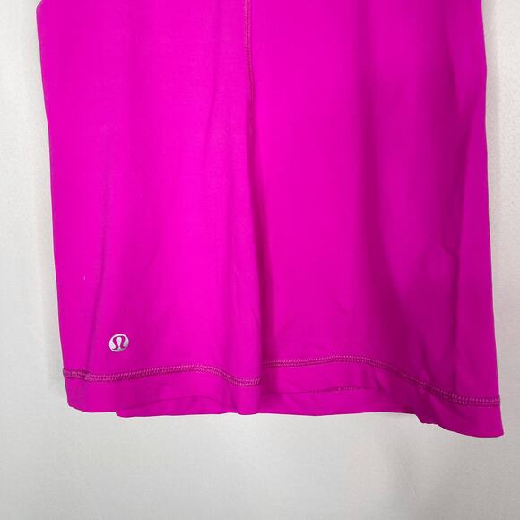 Lululemon Womens 4 Optimal Tank Pow Pink Metallic Silver Cut Out Shelf Bra VNeck - Picture 6 of 10
